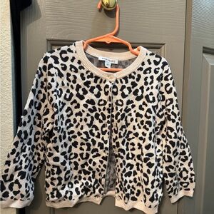 Posh Peanut Leopard Print Kids Sweater - Black and Cream